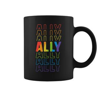 Ally Lgbt Pride Rainbow Flag Parade Ally March Mom Women Coffee Mug | Mazezy