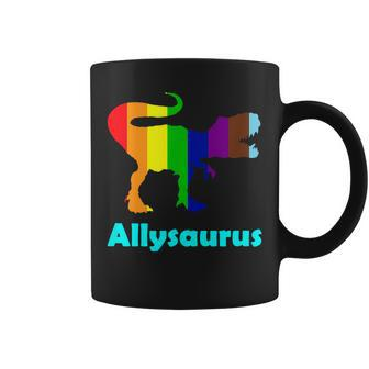 Allysaurus Lgbtq Rainbow Flag Gay Pride Graphics Coffee Mug | Mazezy