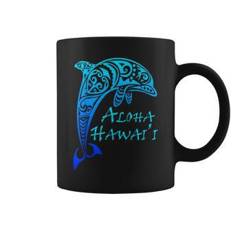 Aloha Hawaii Vintage Hawaiian Island Tribal Dolphin Classic Coffee Mug | Mazezy