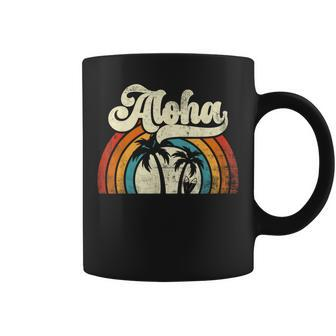 Aloha Hawaiian Vintage Sunset Summer Retro Hawaii Vacations Coffee Mug - Monsterry