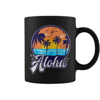 Aloha Tropical Beach Palm Trees Coffee Mug | Mazezy
