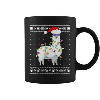 Alpaca Santa Lights Christmas Ugly Christmas Sweater Coffee Mug - Seseable