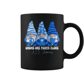 Als Awareness Month Blue Ribbon Gnomies Support Coffee Mug | Mazezy
