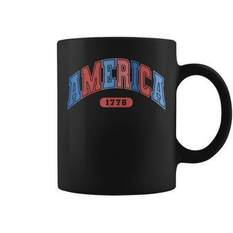 America 4Th Of July Retro Usa Memorial Day America Baseball  Coffee Mug