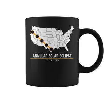 America Annular Solar Eclipse Map Usa 2023 State Event Coffee Mug - Monsterry UK