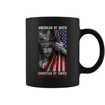 American By Birth Christian By Choice Dad By The Grace Mens Coffee Mug | Mazezy