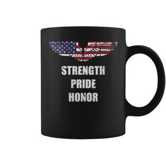American Eagle Wings Strenght Pride Honor Coffee Mug | Mazezy