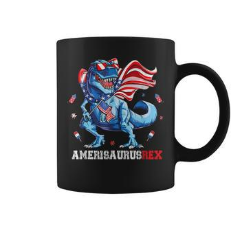 American Flag 4Th Of July T Rex Dinosaur Amerisaurus Rex Boy Coffee Mug | Mazezy