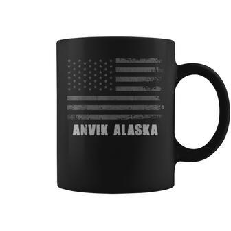 American Flag Anvik Alaska Usa Patriotic Souvenir Coffee Mug | Mazezy