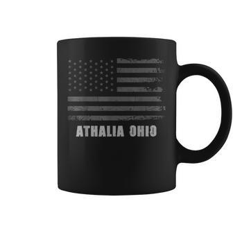 American Flag Athalia Ohio Usa Patriotic Souvenir Coffee Mug | Mazezy