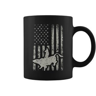 American Flag Bull Riding Cowboy Gift For Men Rodeo Rodeo Funny Gifts Coffee Mug | Mazezy