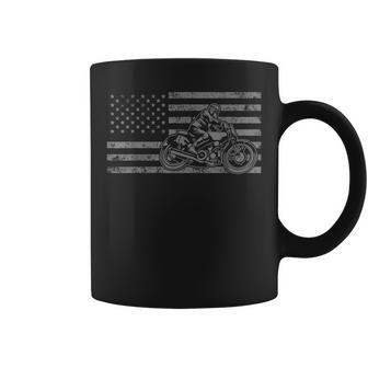 American Flag Motorcycle Vintage Biker Motorcycle Coffee Mug | Mazezy DE