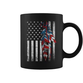 American Flag Native Feather Pride Month Indigenous Coffee Mug | Mazezy