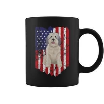 American Flag Polish Lowland Sheepdog 4Th Of July Usa Coffee Mug | Mazezy