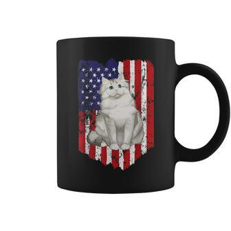 American Flag Ragamuffin 4Th Of July Cat Coffee Mug | Mazezy