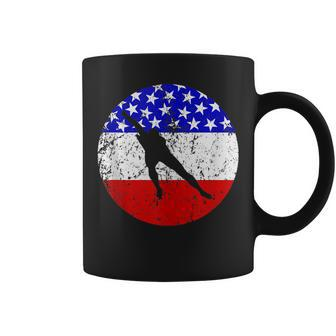 American Flag Speed Skating Vintage Retro Speed Skater Coffee Mug | Mazezy
