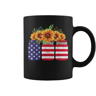 American Flag Sunflower 4Th Of July Independence Usa Day Coffee Mug