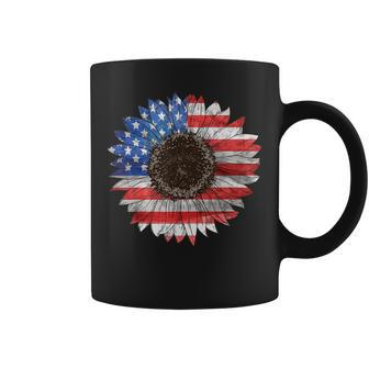 American Flag Sunflower Graphic 4Th Of July Independence Day Coffee Mug | Mazezy
