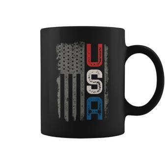 American Flag Vintage Usa Patriotic Distressed American Flag Coffee Mug | Mazezy