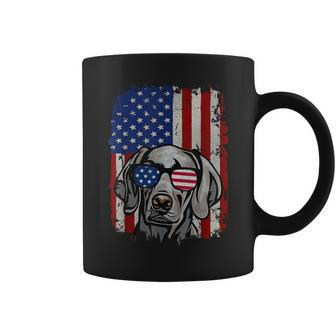 American Flag Weimaraner Coffee Mug | Mazezy