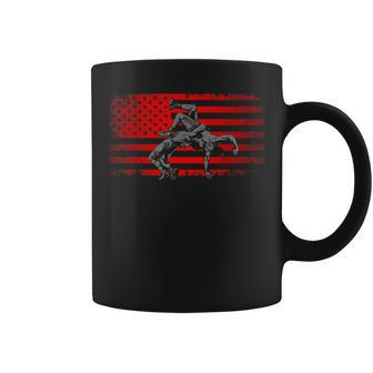American Flag Wrestling Apparel Wrestling Coffee Mug - Thegiftio UK
