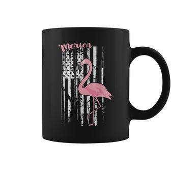 American Flamingo Usa Patriotic Flag Independence Day Coffee Mug | Mazezy