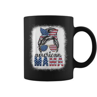 American Mama 4Th Of July Messy Bun Usa Flag American Family Coffee Mug | Mazezy