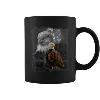 American Nature Bald Eagle Moon Sketch Wildlife Portrait Coffee Mug - Thegiftio UK