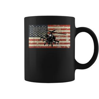 American Usa Flag Ah64 Apache Helicopter Pilot Army Gift Coffee Mug | Mazezy