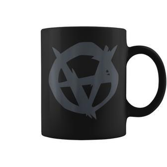 Anarchy In Distress Upside Down Anarchy Coffee Mug | Mazezy