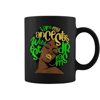 Ancestors Wildest Dreams Afro Green Melanin Black Queen Coffee Mug | Mazezy UK