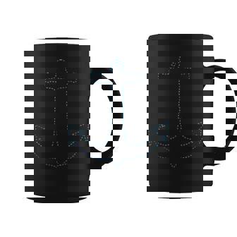 Anchor Outline Blue Teal Ocean Lover Gift Coffee Mug | Mazezy