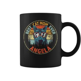 Angela Best Cat Mom Ever Custom Personalized Name Coffee Mug | Mazezy