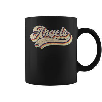 Angels Name Vintage Retro Baseball Lovers Baseball Fans Baseball Funny Gifts Coffee Mug | Mazezy