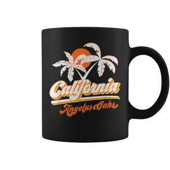 Angelus Oaks California 70S Retro Sun Palm Trees Souvenir Coffee Mug | Mazezy