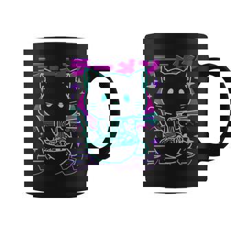 Anime Ramen Cat Retro Japanese Noodles Aesthetic Kawaii Cat Coffee Mug - Monsterry