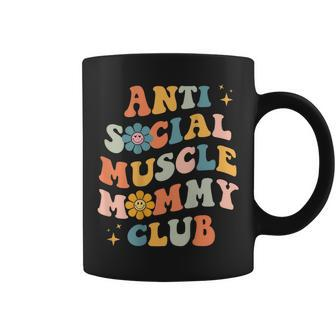 Anti Social Muscle Mommy Club Groovy Pump Cover On Back Coffee Mug | Mazezy
