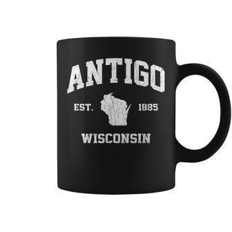 Antigo Wisconsin Wi Vintage State Athletic Style Coffee Mug | Mazezy AU