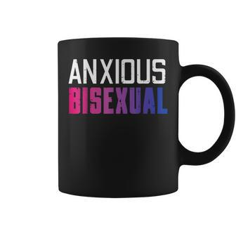 Anxious Bisexual Bi Pride Flag Bisexuality Lgbtq Women Men Coffee Mug | Mazezy