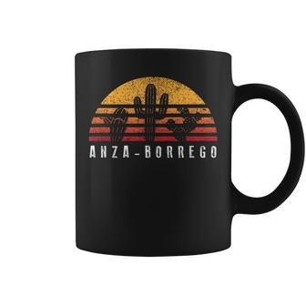 Anza-Borrego Retro Sunset Cactus Cool Vacation Coffee Mug | Mazezy