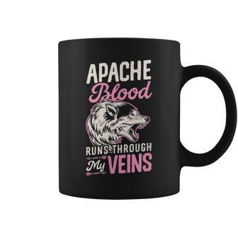 Apache Blood Runs Through My Veins Indigenous Native Coffee Mug - Seseable