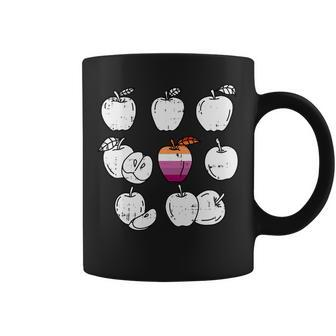 Apple Picking Lesbian Lgbt-Q Retro Pride Flag Fruit Coffee Mug | Mazezy