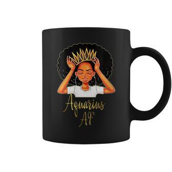 Aquarius Queen Af Zodiac Floral Birthday Coffee Mug | Mazezy