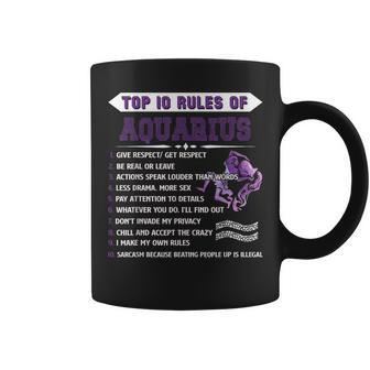 Aquarius Zodiac Birthday Top 10 Rules Of Aquarius Coffee Mug | Mazezy