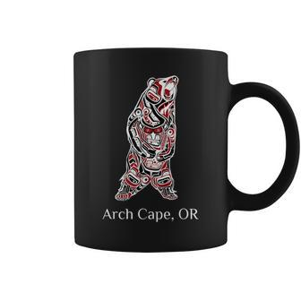 Arch Cape Oregon Native American Indian Brown Grizzly Bear Coffee Mug | Mazezy