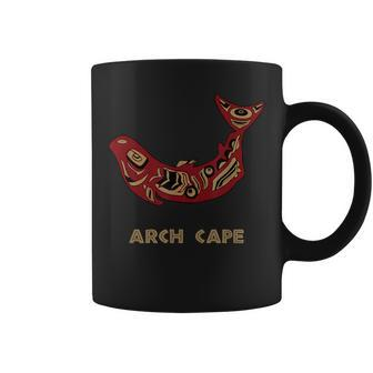Arch Cape Oregon Salmon Native American Indian Fisherman Coffee Mug | Mazezy