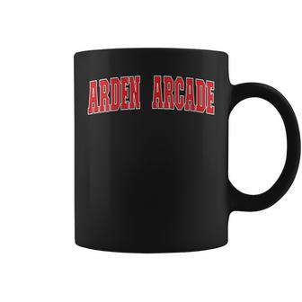 Arden-Arcade California Souvenir Trip College Style Red Text Coffee Mug | Mazezy