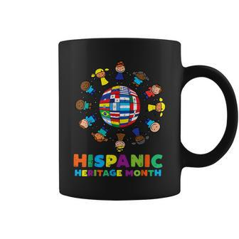 Around Globe Hispanic Flags Heritage Month Boys Girls Coffee Mug | Mazezy