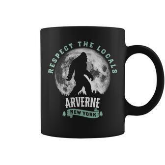 Arverne New York Respect The Locals Bigfoot Night Stroll Coffee Mug | Mazezy