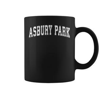 Asbury Park New Jersey Vintage Athletic Sports B&W Print Coffee Mug | Mazezy